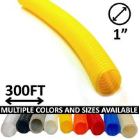 Electriduct 1" Split Wire Loom Tubing Polyethylene Flexible Conduit (1 Inch ID) - Yellow - 300 Feet