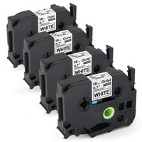 18mm 0.7 Laminated TZ Tape TZe 241, Cassette Tape Compatible with Brother P-Touch PT-D400 PT-D450 PT-D600 PT-1880C, Black on White 18mm (3/4 inch) x 26.2 ft. (8m), 4-Pack