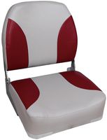Leader Accessories Deluxe Marine Folding Boat Seat (Gray/Red)