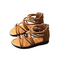 Hemlock Girl Sandals, Infant Kids Girls Flat Shoes Slip On Sandals Bohemia Beach Sandals (6 Years Old, Brown)