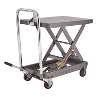 Goplus Hydraulic Scissor Lift Table Cart Dolly Scissor Jack Hoist Stand 500LB Capacity W/Foot Pump