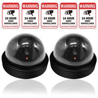 Dummy Camera CCTV Surveillance System with Realistic Simulated LEDs, findTop 2 Pack Fake Hemisphere Security Camera with 5 Pieces Warning Security Alert Sticker Decals