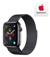Apple Watch Series 4 (GPS + Cellular, 44mm) - Space Black Stainless Steel Case with Space Black Milanese Loop with AppleCare+ Bundle