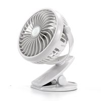 USB Fan 360 Rotation Personal Clip or Desk Fan with Multi Versatile for Hurricanes, Car, Baby Stroller and Outdoor (White)