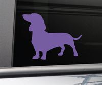 Dachshund Vinyl Decal Laptop Car Truck Bumper Window Sticker, 5.5" x 4.25", Purple