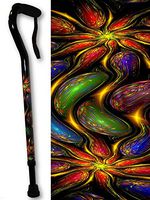 Adjustable Walking Cane Foam Handle Offset Liquid Gems Design