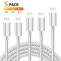 Newcos iPhone Charger,Lightning Cable,MFi Certified Cable 3ft/6ft/10ft Extra Long Nylon Braided USB Charging & Syncing Cord Compatible iPhone 11/11 pro/11 pro max/Max/XR/X/8/8Plus/7/7Plus/iPad