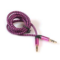Gotd 3.5mm Stereo Car Auxiliary Audio Cable Male to Male for Smart Phone (Hot Pink)