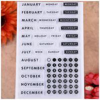 KWELLAM Words Calendar Week Month January December Monday Sunday Numbers Clear Stamps for Card Making Decoration and DIY Scrapbooking