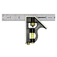 Swanson Tool TC130 6-Inch Combo Square (Cast Zinc Body, Stainless Steel Ruler and Brass Bolt)