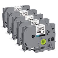 Replace Tze Tape 12mm 0.47 Laminated White TZe-231 TZ-231 Label Tape, Compatible with Brother P touch Label Tape for PT-D210 PT-H100 PTD400AD PT-P700, 1/2inch x 26.2ft Black on White, 5 Pack