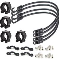 Gimiton 12" Kayak Rod Tamer Straps Holder, 4Pc Boat Fishing Rod Tamer Strap + 4Pc Kayak Paddle Clip, Deck Mount Connector for Boat & Marine Fishing丨Total 8Pcs