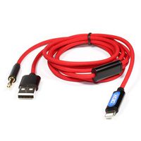 WERO 3.5mm Jack AUX Lead Cable for Car/Vehicle/Home Stereo Headphone Applicable for iPhone Xs MAX X 8/7 Plus 6s/6 iPad iOS12 Audio Output (Red Cord)