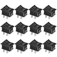 12 Pcs SPST Snap-in ON-Off 2 Pin Snap Rocker Boat Switch Black AC 250V 6A 125V 10A for Car Auto Boat Household Appliances by MXRS