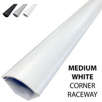 Electriduct Medium Corner Duct Cable Raceway (1150 Series) - 5 Feet - White - 4 Sticks