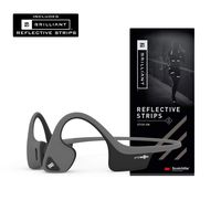 AfterShokz Air Open-Ear Wireless Bone Conduction Headphones with Brilliant Reflective Strips, Slate Grey, AS650SG-BR