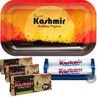 Kashmir Rolling Papers (3) Organic Hamp 1 ½ with 78 Roller & Cool Trays – 5 Items Bundle (Sunrise)