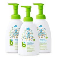 Babyganics Baby Shampoo + Body Wash Pump Bottle, Fragrance Free, 16oz, 3 Pack, Packaging May Vary