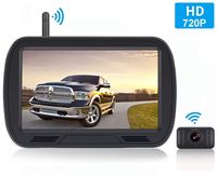 HD Digital Wireless Backup Camera System 5 Inch LCD Monitor for Trucks,Cars,SUVs,Pickups,Vans,Campers Front/Rear View Camera Super Night Vision Waterproof Easy Installation