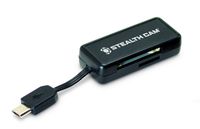 Stealth Cam Micro USB OTG Memory Card Reader for Android Devices, Black
