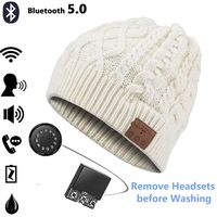 HONGYU Bluetooth Beanie Hat Cap with Stereo Headphones Headsets Mic Hands-Free Rechargeable Compatible with Mobile Phones - Black