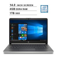 2020 Premium HP 14 Inch HD Laptop (Intel Dual Core i3-8130U up to 3.4GHz, 4GB RAM, 1TB SSD, Intel HD Graphics 620, Bluetooth, HDMI, Win10, Silver) (Renewed)