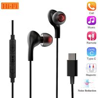 USB Type C Earphones, Wired in-Ear Extra Bass Noise Cancelling Headphones Magnetic Earbuds with Mic & Remote, Sports Headset for Google Pixel 2/XL, HTC 10/U11, Essential Phone and Type-c Devices