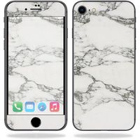 MightySkins Skin Compatible with Apple iPhone 8 - White Marble | Protective, Durable, and Unique Vinyl Decal wrap Cover | Easy to Apply, Remove, and Change Styles | Made in The USA