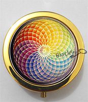 BlackKey Bohemian Pattern 3-Compartment Decorative Pocket Gift Box Case Organizer for Pill, Color 2 -2052