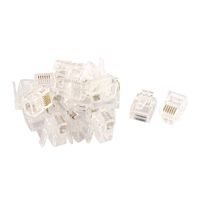 Home Mart 20pcs RJ12 6P6C Telephone Cable End Phone Adapter Connector Modular