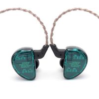 LINSOUL KZ AS10 5BA HiFi Stereo in-Ear Earphone High Resolution Earbud Headphone with 0.75mm 2 pin Cable, Five Balanced Armature Drivers, Noise Cancelling (with Mic, Cyan)