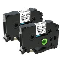 Markurlife Compatible with P Touch Tze Label Tape Brother HGE-S231, 4 Times Faster on Speed,2 Times Stronger Extra-Strength, Black on White 0.47 Laminated Black on White 12mm 1/2 Inch Replacement for