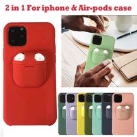 Cigou 2 in 1 Wireless Headset Set Protection Compatible with iPhone 11 Pro Max and for AirPods (Purple)