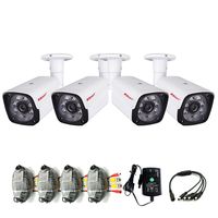 iSmart 4-Packs 1200TVL 720P AHD Bullet Outdoor Camera 3.6mm IR-Lens CCTV Security System C1069AH2x4 White