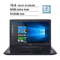Acer 2019 Aspire E5 15.6 Inch FHD Laptop (Intel Dual Core i3-8130U up to 3.4 GHz, 8GB RAM, 512GB SSD, Intel HD Graphics 620, WiFi, Bluetooth, HDMI, DVD, Windows 10 Home)