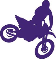 hBARSCI Motocross Vinyl Decal - 5 Inches - for Cars, Trucks, Windows, Laptops, Tablets, Outdoor-Grade 2.5mil Thick Vinyl - Purple