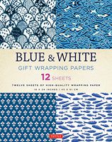 Blue & White Gift Wrapping Papers: 12 Sheets of 18 x 24 inch Wrapping Paper