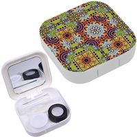 Portable Contact Lens Case Box Travel Kit Mirror + Bottle + Tweezers Container Holder [ Art Typical ]