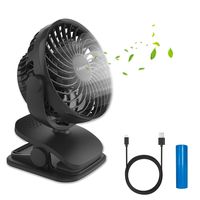 Battery Personal Portable Fan,Camonti Clip on and Desk Fan with 4 Speeds,360°Rotation,Powered by USB or 2200mAh Rechargeable Battery Cooling Portable Small Stroller Fan for Baby,Car Seat, Gym,Travel