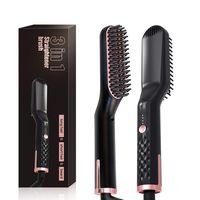Pantaya Beard Hair Comb Straightener for Men 3-in-1 Ionic Heated Beard and Hair Straightening Comb 3.0 Multifunctional Straightening Brush with Anti-Scald Feature (Black, 3 in 1)