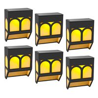 Solar Fence Lights Outdoor Decorative Waterproof LED Deck Lights Solar Powered Step Lights for Front Door,Back Yard,Railing,Yellow/Color Changing 6 Pack