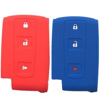 Red and Blue 3 Buttons Silicone Remote Smart Key Covers Holder Key Case Jacket Protector fit for 2004-2009 TOYOTA Prius