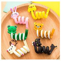GS 6pcs/lot Cute Cartoon Earphone Cable Wire Winder Line Holder Cord Organizer Winder Headset Winding Thread Tool