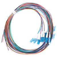 Fiber Optic Pigtail, 12 Strand Fiber Optic Pigtail LC/UPC Single Mode Low Insertion Loss with Ceramic Ferrule 1.5m
