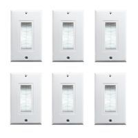 Brush wall plate,Fly Tiger,Single Gang Cable Entry Access Strap,Cable Pass Through Insert for Wires,Cable Management Pass-Through Wall Plate,Works with AV,HDMI,Home Theater and More,White(6 Pack)
