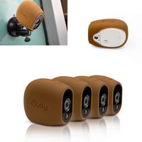 Sully Silicone Skins for Arlo HD (4 pcs Brown) - for Arlo HD Wireless Free Camera Protective Case - for Netgear Arlo HD Smart Security Accessories Silikon Case - for VMS3230- by Sully