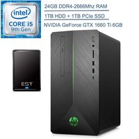 2020 HP Pavilion 690 VR Ready Gaming Desktop Computer, 9th Gen Hexa-Core i5-9400F (Beat i7-8665U), 24GB DDR4, 1TB HDD + 1TB PCIe SSD, GTX 1660 Ti 6GB, DVDRW, Windows 10, EST 500GB External Hard Drive