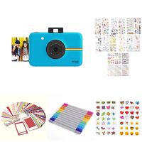 Polaroid Snap Instant Digital Camera (Blue) with 2x3ʺ Premium Photo Paper 20-Pack, Neoprene Pouch, Zink Paper Unique Colorful Stickers & Photo Album Accessories