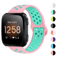 NANW Bands Compatible with Fitbit Versa/Versa 2/Versa Lite Small Large,Soft Silicone Replacement Band for Versa/Versa 2,Air Hole Wristband Strap for Women Men