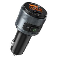 (Upgraded Version) Bluetooth FM Transmitter for Car, Wireless Radio Transmitter Adapeter Car Kit, Dual USB Ports, QC3.0 Quick Charging, Hands Free Calling, Support USB Flash Drive Music Play